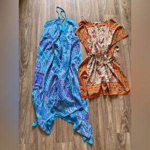 1 for $55 or both for $75 Paisley boho size M dresses Zara and silk Charlotte Ru
